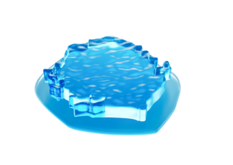 Water Ice Map Of Sierra Leone Global Warming Melting Glacier In Deep Ocean Blue Water 3d Illustration