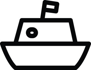 simple black outline icon of a large ship or boat