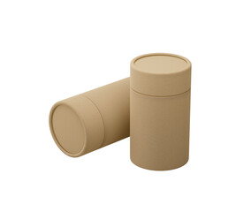 Blank craft paper jar containers, ideal for eco-friendly product packaging. 3d illustration