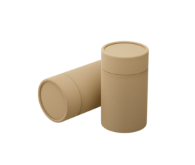 Blank craft paper jar containers, ideal for eco-friendly product packaging. 3d illustration