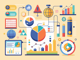Data analysis and business intelligence infographic elements