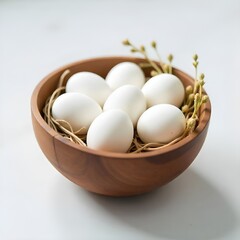 eggs in an wooden bowl 
