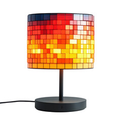 Pixelated table lamp on transparent background