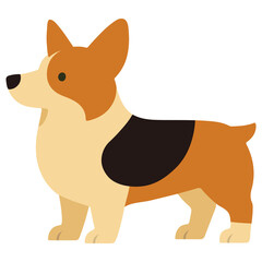 Obraz premium Variety of dog breeds in illustration style - Corgi