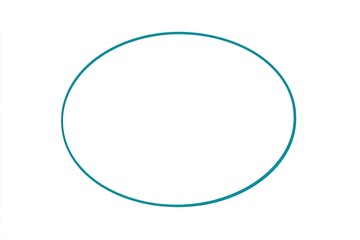 A simple teal oval shape on a white background