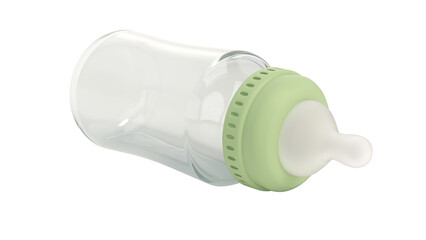 Baby feeding bottle isolated on transparent background. 3D illustration