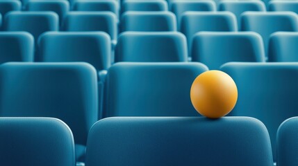 Fototapeta premium Empty Stadium Seat Rows of empty seats in a large stadium, the calm before the storm, as the area awaits cheering fans and vibrant atmosphere.