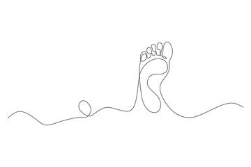 Elegant feminine woman feet continous line style.