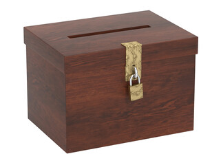 Ballot box isolated on transparent background. 3D illustration