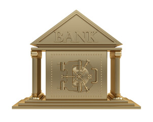 Bank building isolated on transparent background. 3D illustration
