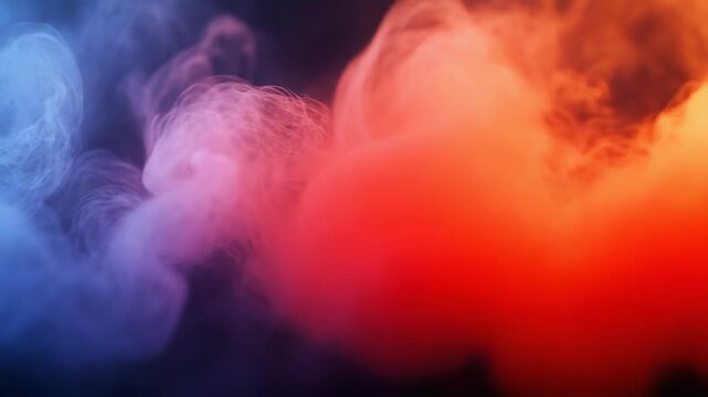 Dynamic blue and red smoke flowing abstract background