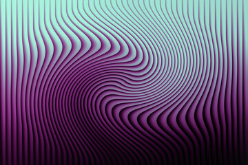Abstract psychedelic wavy lines pattern with a swirling vortex effect in purple and teal gradient colors, creating a hypnotic visual illusion