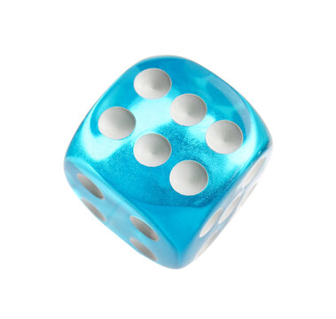 Blue dice on white background