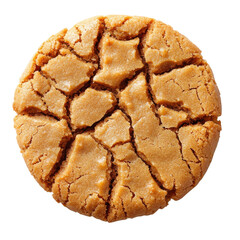 A cracked peanut cookie on transparent background