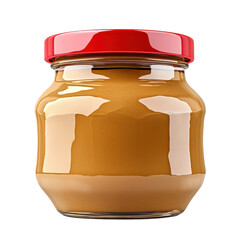 Jar of peanut butter on transparent background