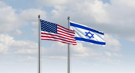 American Israel diplomacy and Peace agreement resolving a middle east crisis as a geopolitical conflict and war between the Palestinian and Israeli people as a Middle Eastern Gaza talks.