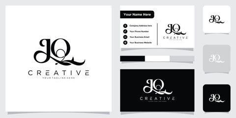 Initial JQ or QJ  Logo Design Vector template