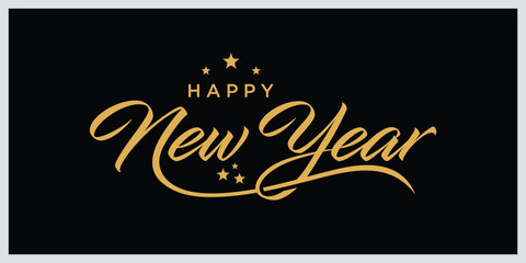 Happy New Year 2026 Logo. Abstract Hand drawn creative calligraphy vector logo design. 2026 New year Logo Design