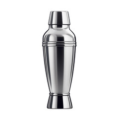 A stainless steel shaker on transparent background