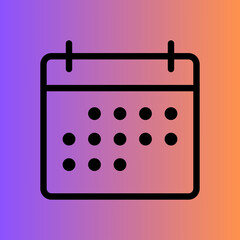 Black calendar icon vector illustration and travel bag sign design symbol