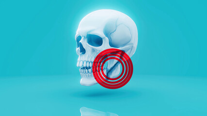 Conceptual 3D illustration of a jaw fracture