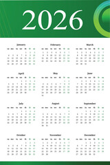 Modern and minimal 2026 calendar template with colorful wave design. Perfect for business, corporate, or personal use. Fully editable and printable layout