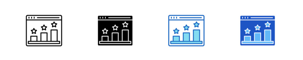 Performance Rating  Icon Set Multiple Style Collection