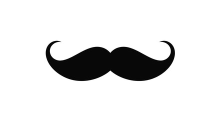 Iconic black mustache silhouette for retro vintage styles and gentlemanly looks silhouette
