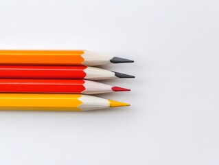 Obraz premium Close-up Colored Pencils, Yellow Red Black Art Supplies