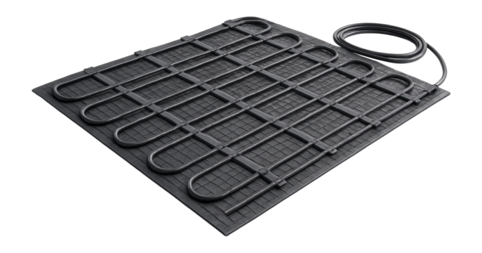 A robust electric underfloor heating system for offices, providing even warmth across