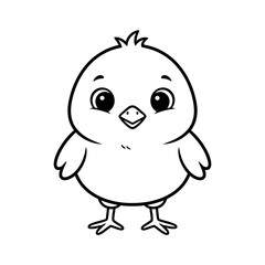 Obraz premium Adorable Cartoon Chick with Big Eyes and a Sweet Expression Ready to Charm Its Way into Your Heart