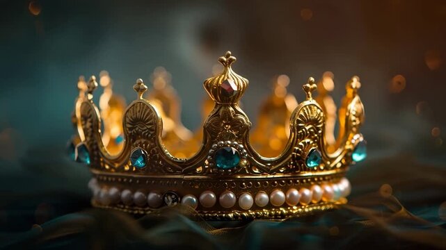 King or queen crown from vivid gold material for coronation