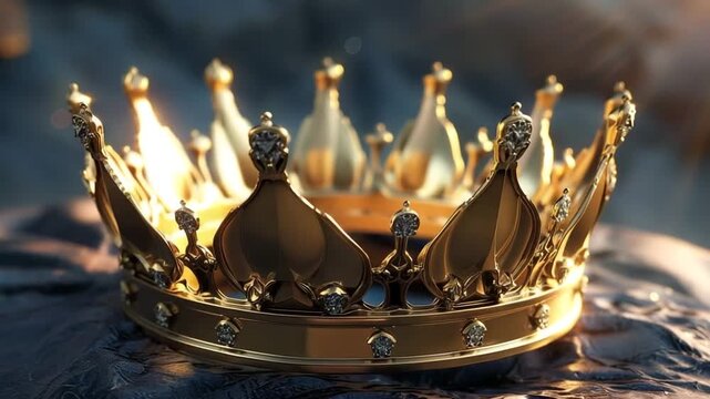 King or queen crown from vivid gold material for coronation