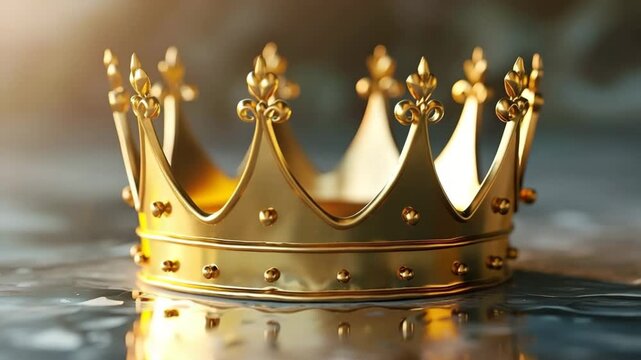 King or queen crown from vivid gold material for coronation