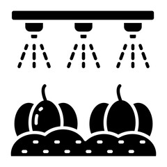 Conceptual solid design icon of vegetable irrigation 