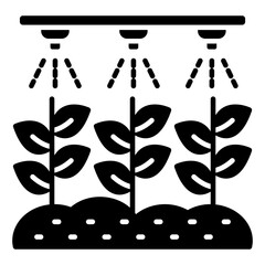 A solid design icon of drip irrigation 