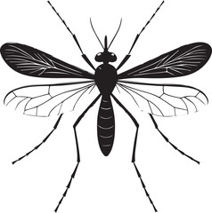 mosquito vector illustration with insect silhouette