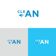 clean logo design with bright blue color