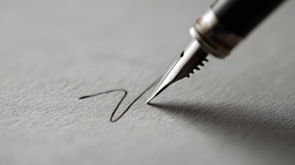 Fototapeta premium Close-Up of a Fountain Pen Creating Elegant Swirls on Paper