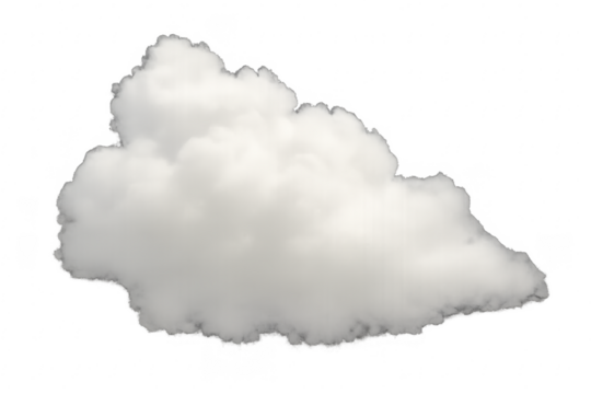 White cumulus cloud on transparent background - Powered by Adobe