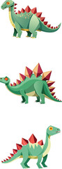 Fototapeta premium geometric paper model of a green dinosaur. It features a blocky body.eps