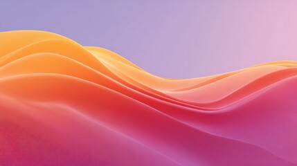 Abstract Colorful Waves in Gradient Shades of Pink and Orange
