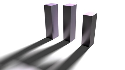 Abstract 3D Metallic Columns Minimalist Design Graphic