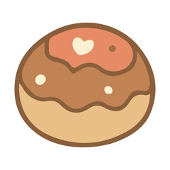 Cute Jelly Donut with Pink Frosting and Heart Sprinkles