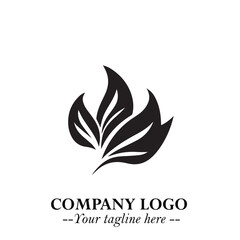 Leaf Logo Symbol Black on White Background in Elegant Minimalist Vector Design for Eco Branding