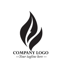 Leaf Logo Symbol Black on White Background in Elegant Minimalist Vector Design for Eco Branding
