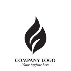 Leaf Logo Symbol Black on White Background in Elegant Minimalist Vector Design for Eco Branding