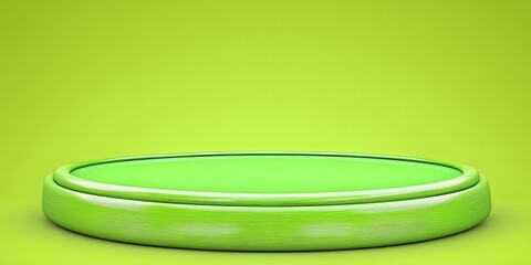 Green showcase podium on monochrome background for product display mockup