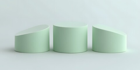 Abstract pastel cylinder podiums background for product showcase display template mockup