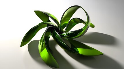 Abstract Green Glass Sculpture Modern Art Design